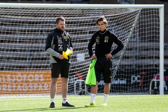 Elfsborg manager Jimmy Thelin och Jonathan Levi