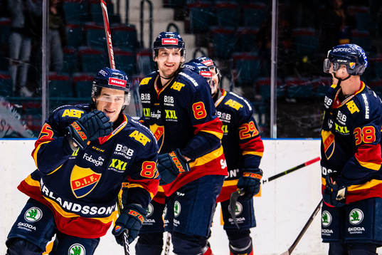 Djurgårdens Michael Haga jublar