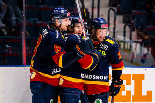 Djurgårdens Michael Haga jublar