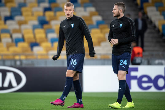 Felix Beijmo and Lasse Nielsen of Malmö FF