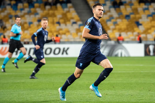 Arnor Traustason of Malmö FF cduring the Europa League