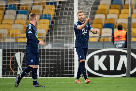 Anders Christiansen and Rasmus Bengtsson of Malmö FF looks