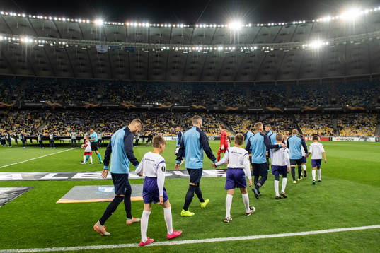 Players of Malmö FF entering the pitch
