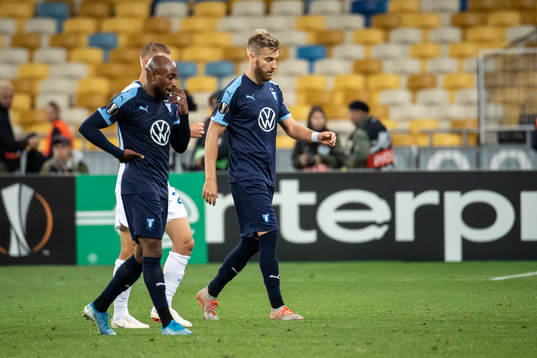 Fouad Bachirou and Rasmus Bengtsson looks dejected