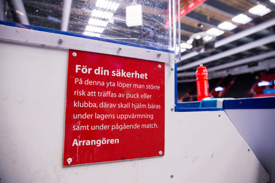 En varningskylt placerad i fotobåset