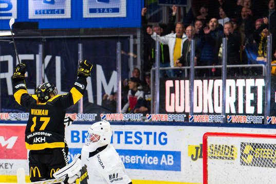 s målvakt August Hedlund deppar medan Västerås William