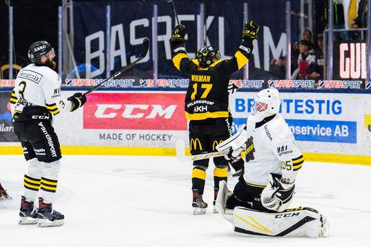 s målvakt August Hedlund deppar medan Västerås William