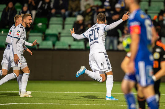 Djurgårdens Emir Kujovic jublar