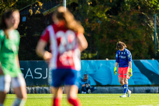 Goalkeeper Lindsey Burke Harris of Klepp looks dejected