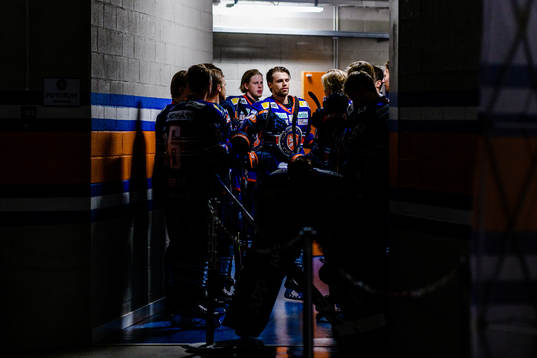 Växjös spelare före ishockeymatchen i SHL mellan Växjö