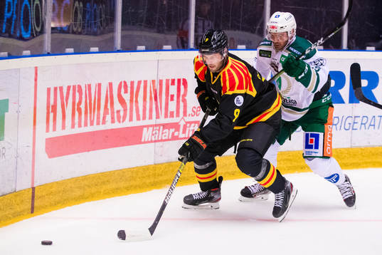 Brynäs Niclas Andersén och Färjestads Martin Johansson
