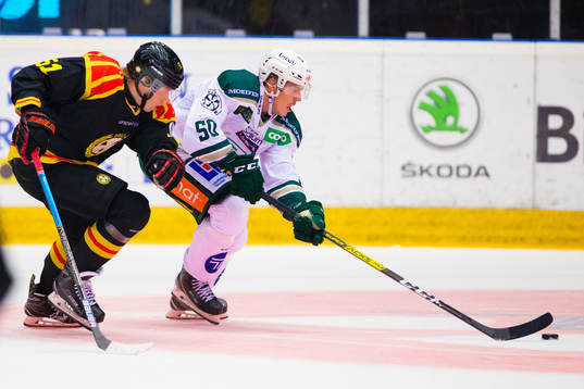 Brynäs Tomi Sallinen och Färjestads Sebastian Erixon
