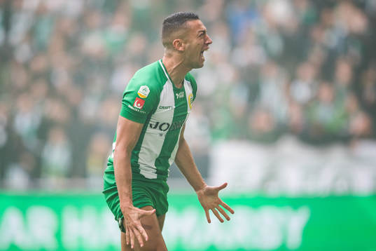 Hammarbys Nikola Djurdjic reagerar
