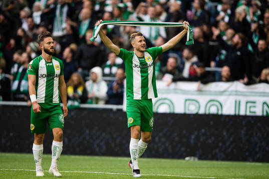 Hammarbys Mats Solheim och Richard Magyar jublar