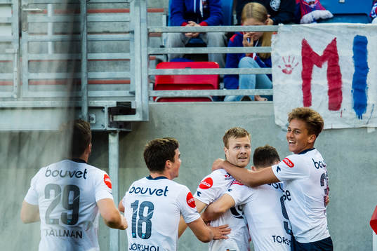Even Østensen of Viking celebrates