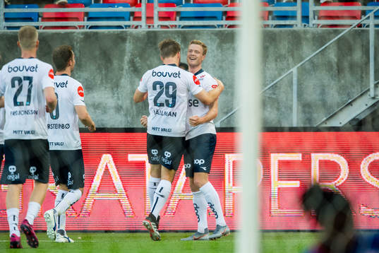 Even Østensen of Viking celebrates