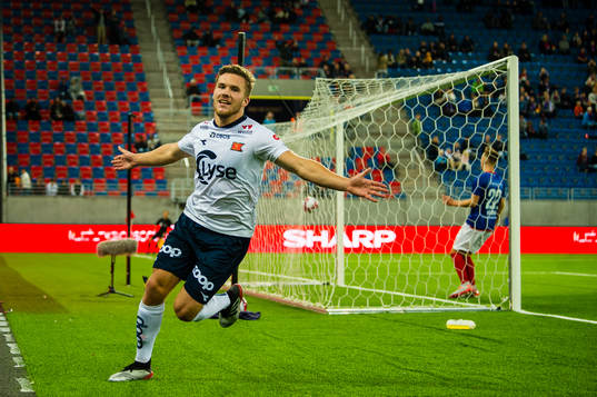 Benjamin Kallman of Viking celebrates