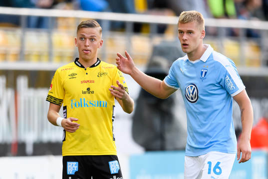 Elfsborgs Jesper Karlsson och Malmö FFs Felix Beijmo