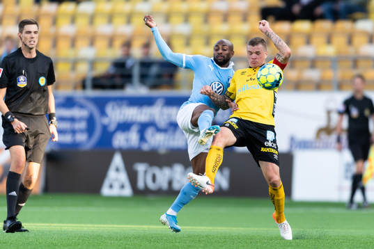 Malmö FFs Fouad Bachirou och Elfsborgs Samuel Holmén
