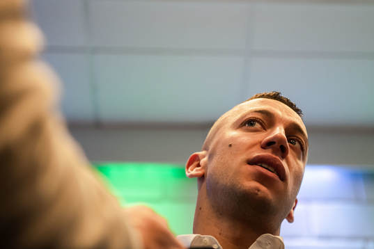 Hammarbys Nikola Djurdjic i mixed zone