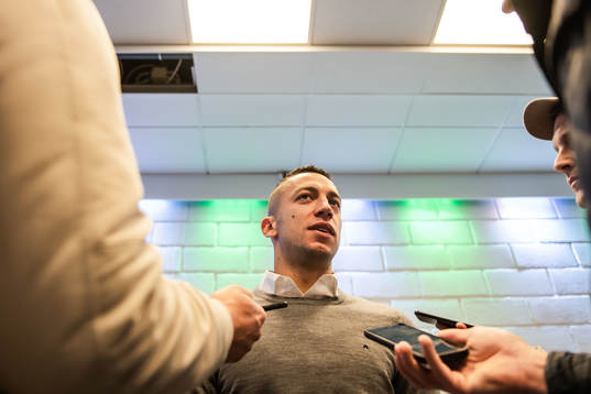 Hammarbys Nikola Djurdjic i mixed zone