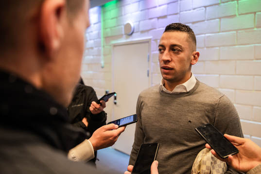 Hammarbys Nikola Djurdjic i mixed zone