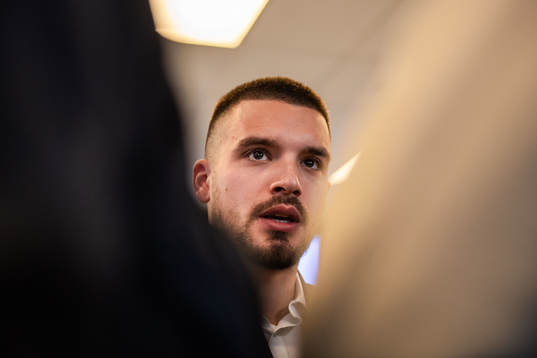 Hammarbys Vladimir Rodic i mixed zone