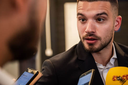 Hammarbys Vladimir Rodic i mixed zone