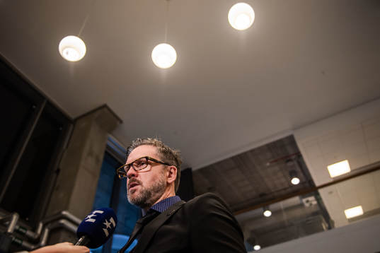 s tränare Rikard Norling mixed zone