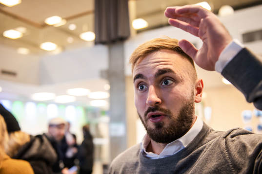 Hammarbys Muamer Tankovic i mixed zone