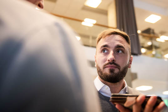 Hammarbys Muamer Tankovic i mixed zone