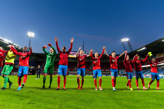 Helsingborgs spelare jublar