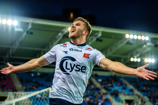 Benjamin Kallman of Viking celebrates