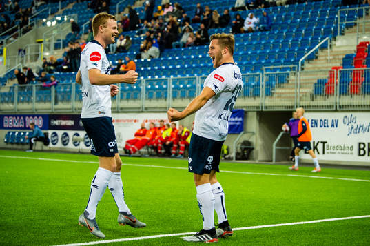 Benjamin Kallman of Viking (right side) celebrates with