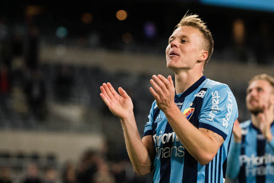 Djurgårdens Elliot Käck  jublar