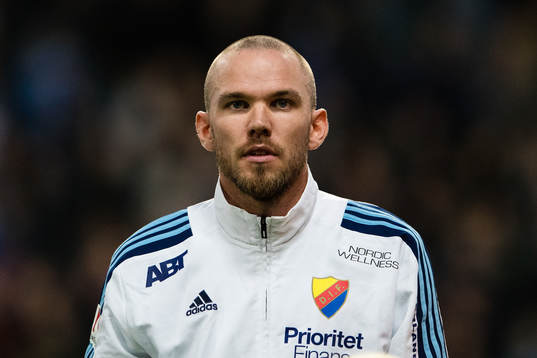 Djurgårdens Marcus Danielson innan fotbollsmatchen i