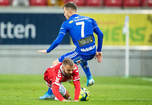Kalmars Filip Sachpekidis och Sundsvalls Pol Roige Rodriguez