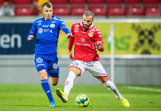 Kalmars Filip Sachpekidis och Sundsvalls Pol Roige Rodriguez
