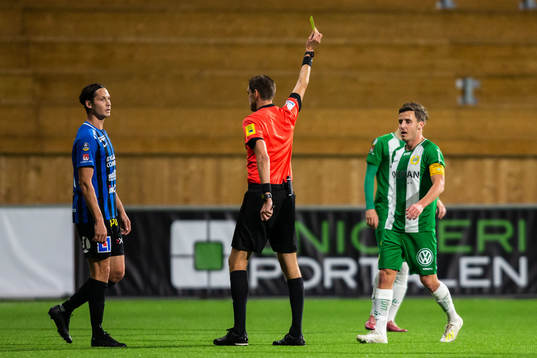 Hammarbys Jeppe Andersen tilldelas en varning