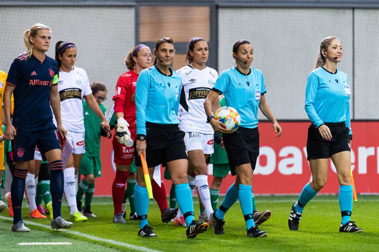 Beata Kollmats of Göteborg enters the pitch