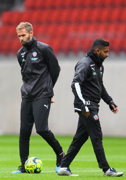 Tränare Olof Mellberg och assisterande tränare Alexander