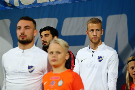 IFK Norrköpings Filip Dagerstål innan fotbollsmatchen i