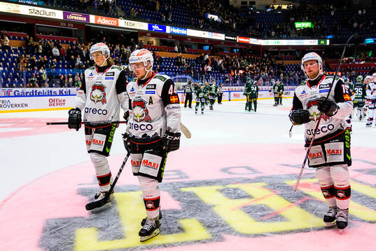 Malmö Redhawks Malte Setkov, Jesper Jensen Aabo och Axel