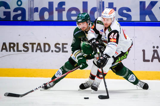 Färjestads Linus Johansson och Malmö Redhawks Jesper