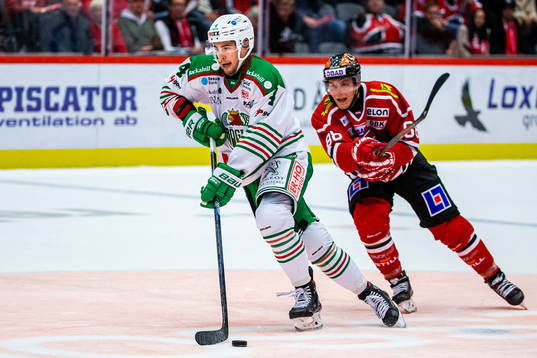Rögles Kodie Curran och Örebros Mathias Bromé