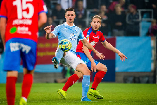 Malmö FFs Marcus Antonsson och Helsingborgs Charlie Weberg