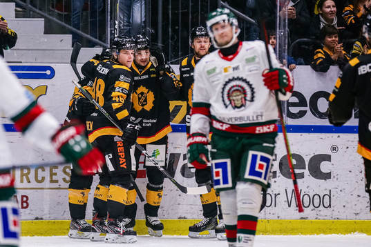 Skellefteås Andreas Wingerli jublar med lagkamrater