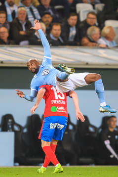 Malmö FFs Fouad Bachirou och Helsingborgs Max Svensson