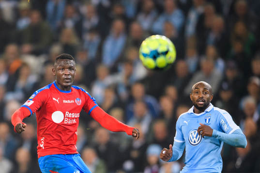 Helsingborgs Alhaji Gero och Malmö FFs Fouad Bachirou