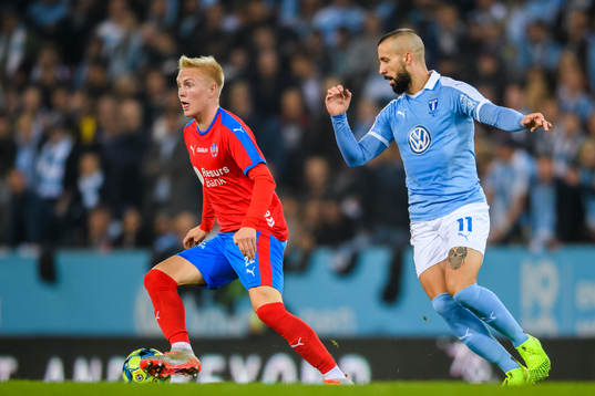Helsingborgs Daniel Hafsteinsson och Malmö FFs Guillermo